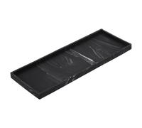 sourcing map Bathroom Vanity Tray, 15.7" x 6" Silicone Soap Dispenser Trays, Shatterproof Kitchen Sink Organizer for Soaps Keys Candle Trinket, Marble Black