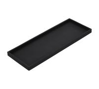 sourcing map Bathroom Vanity Tray, 15.7" x 6" Silicone Soap Dispenser Trays, Shatterproof Kitchen Sink Organizer for Soaps Keys Candle Trinket, Black