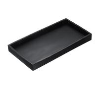 sourcing map Bathroom Vanity Tray, 7.9" x 3.9" Silicone Soap Dispenser Trays, Shatterproof Kitchen Sink Organizer for Soaps Keys Candle Trinket, Black