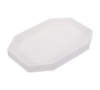 sourcing map Bathroom Vanity Tray, 7.9" x 6" Octagon Silicone Soap Dispenser Trays, Shatterproof Kitchen Sink Organizer for Soaps Keys Candle Trinket, White