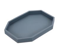 sourcing map Bathroom Vanity Tray, 7.9" x 6" Octagon Silicone Soap Dispenser Trays, Shatterproof Kitchen Sink Organizer for Soaps Keys Candle Trinket, Gray