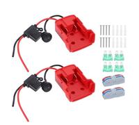 sourcing map Battery Adapter Converter for DIY Rc Car Truck Toys' 18V Battery, Battery Conversion Kit with 12AWG Wire, Wire Terminal, 2 Set 24pcs, Red