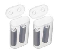sourcing map Battery Organizer Storage Box, Plastic Clear 2 x 21700 Battery Storage Case Holder Garage Container Portable Organizer for Travelling, Home, Office, Garage (Pack of 2)