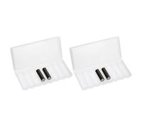 sourcing map Battery Organizer Storage Box, Plastic Clear 8 x 21700 Battery Storage Case Holder Garage Container Portable Organizer for Travelling, Home, Office, Garage (Pack of 2)