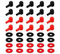 sourcing map Battery Terminal Cover, 10 Pcs Battery Terminal Protector Truck Battery Terminal Cover with Washers Black Red L6-14-33mm for Car Accessories Truck Marine Boat