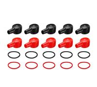 sourcing map Battery Terminal Cover, 10 Pcs Battery Terminal Protector Truck Battery Terminal Cover with Washers Black Red L15-43-70mm for Car Accessories Truck Marine Boat