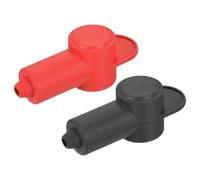 sourcing map Battery Terminal Cover 2 Pcs Battery Terminal Protector Truck Battery Terminal Cover Positive Negative Pole Stud Covers L3.3-15-59mm Red Black for Car Accessories Truck Marine Boat