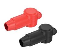 sourcing map Battery Terminal Cover 2 Pcs Battery Terminal Protector Truck Battery Terminal Cover Positive Negative Pole Stud Covers L13-19-69mm Red Black for Car Accessories Truck Marine Boat