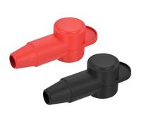 sourcing map Battery Terminal Cover 2 Pcs Battery Terminal Protector Truck Battery Terminal Cover Positive Negative Pole Stud Covers L7.5-15-59mm Red Black for Car Accessories Truck Marine Boat