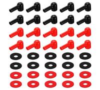 sourcing map Battery Terminal Cover, 4 Pcs Battery Terminal Protector Truck Battery Terminal Cover with Washers Black Red L8-16-46mm for Car Accessories Truck Marine Boat