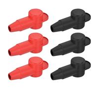 sourcing map Battery Terminal Cover 6 Pcs Battery Terminal Protector Truck Battery Terminal Cover Positive Negative Pole Stud Covers L7.5-15-59mm Red Black for Car Accessories Truck Marine Boat