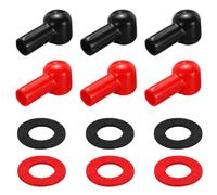 sourcing map Battery Terminal Cover, 6 Pcs Battery Terminal Protector Truck Battery Terminal Cover with Washers Black Red L14-24-60mm for Car Accessories Truck Marine Boat
