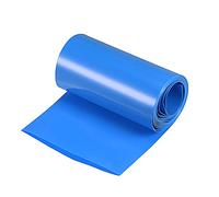 sourcing map Battery Wrap PVC Heat Shrink Tubing 100mm Flat 2m Blue Good Insulation for Battery Pack