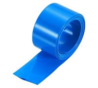 sourcing map Battery Wrap PVC Heat Shrink Tubing 19mm Dia 30mm Flat 8 Feet Blue Good Insulation for Battery Pack-2.5m
