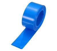sourcing map Battery Wrap PVC Heat Shrink Tubing 20mm Dia 32mm Flat 26 Feet Blue Good Insulation for Battery Pack-8m