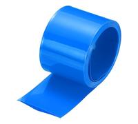 sourcing map Battery Wrap PVC Heat Shrink Tubing 23mm Dia 36mm Flat 8 Feet Blue Good Insulation for Battery Pack-2.5m