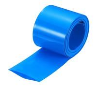 sourcing map Battery Wrap PVC Heat Shrink Tubing 31mm Dia 50mm Flat 18 Feet Blue Good Insulation for Battery Pack-5.5m