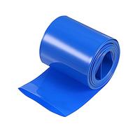 sourcing map Battery Wrap PVC Heat Shrink Tubing 32mm Dia 50mm Flat 10 Feet(3meters) Blue Good Insulation for Battery Pack
