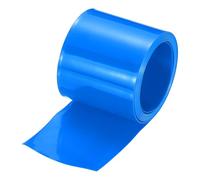 sourcing map Battery Wrap PVC Heat Shrink Tubing 32mm Dia 50mm Flat 8 Feet Blue Good Insulation for Battery Pack-2.5m