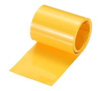 sourcing map Battery Wrap PVC Heat Shrink Tubing 42mm Dia 66mm Flat 8 Feet Yellow Good Insulation for Battery Pack-2.5m