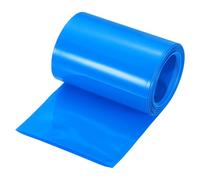 sourcing map Battery Wrap PVC Heat Shrink Tubing 57mm Dia 90mm Flat 18 Feet Blue Good Insulation for Battery Pack-5.5m