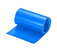 sourcing map Battery Wrap PVC Heat Shrink Tubing 70mm Dia 110mm Flat 8 Feet Blue Good Insulation for Battery Pack-2.5m