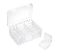 sourcing map Bead Organizer Box Small Bead Organizers 1pcs Rectangular Plastic Storage Case 14pcs Mini Clear Bead Storage Containers Boxes with Hinged Lid for Jewelry Beading Crafts