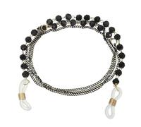 sourcing map Beaded Glasses Chain, Eyeglass Chain Eyewear Retainer Eyeglasses Strap Holder Around Neck Sunglasses Chains for Women Girls, Black Beads