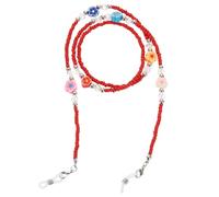 sourcing map Beaded Glasses Chain, Flower Eyeglass Chain Eyewear Retainer Eyeglasses Strap Holder Around Neck Sunglasses Chains for Women Girls, Red