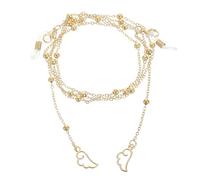 sourcing map Beaded Glasses Chain, Wings Eyeglass Chain Eyewear Retainer Eyeglasses Strap Holder Around Neck Sunglasses Chains for Women Girls, Gold