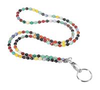 sourcing map Beaded Lanyards for ID Badges, 34.6" Teacher Lanyard ID Badge Lanyards with Clips for Women Beaded Lanyard Cute Teacher Gifts Chains Keychains, Multicolor