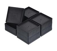 sourcing map Bed Risers 4Pcs, 3.7 Inch Furniture Risers Square Adjustable Couch Riser with Non-Slip Mat for Bed Desk Sofa Table Lift Supports Up to 1300Lbs, Black