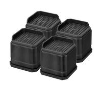 sourcing map Bed Risers, Square Heavy Duty Stackable Lift Block to 1 Inch & 2.8 Inch Plastic Furniture Risers for Desk, Chair, Table, Sofa Legs, Washing Machine, Refrigerator, Black