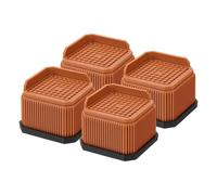 sourcing map Bed Risers, Square Heavy Duty Stackable Lift Block to 2 Inch Plastic Furniture Risers for Desk, Chair, Table, Sofa Legs, Washing Machine, Refrigerator, Brown