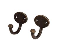 sourcing map Bedroom Door Wall Mounted Retro Style Alloy Single Hanger Hook Bronze Tone 2pcs