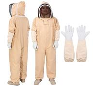 sourcing map Bee Suit for Men and Women XL Beekeeping Suits Outfit with Glove and Veil Hood Bee Suits for Men Proof Backyard Professional and Beginner Bee Keeper Thick, Yellow