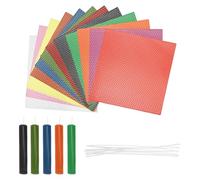 sourcing map Beeswax Candle Making Kit,8x8 Inch 12pcs Multicolor Beeswax Candle Sheets with 12pcs Cotton Wick for DIY Craft Gift Making