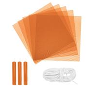 sourcing map Beeswax Candle Making Kit,8x8 Inch 5pcs Orange Beeswax Candle Sheets with 1pcs Cotton Wick for DIY Craft Gift Making