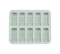 sourcing map Beeswax Candle Mould, 10 Grids Beeswax Bar Mould Makes 10 x 0.6oz Reusable Easy Release Bees Wax Module for Wax Candle Making Butter Candy Chocolate Grey