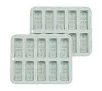 sourcing map Beeswax Candle Mould, 10 Grids Beeswax Bar Mould Makes 10 x 0.6oz Reusable Easy Release Bees Wax Module for Wax Candle Making Butter Candy Chocolate Grey 2Pcs