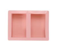 sourcing map Beeswax Candle Mould, 2 Grids Beeswax Bar Mould Makes 2 x 4.2oz Reusable Easy Release Bees Wax Module for Wax Candle Making Butter Candy Chocolate Pink