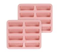 sourcing map Beeswax Candle Mould, 8 Grids Beeswax Bar Mould Makes 8 x 2.8oz Reusable Easy Release Bees Wax Module for Wax Candle Making Butter Candy Chocolate Pink 2Pcs