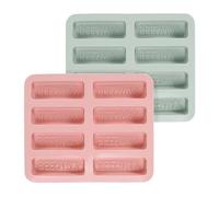 sourcing map Beeswax Candle Mould, 8 Grids Beeswax Bar Mould Makes 8 x 2.8oz Reusable Easy Release Bees Wax Module for Wax Candle Making Butter Candy Chocolate Blue Pink, 2pcs