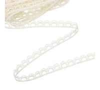 sourcing map Beige Flower Lace Trim Ribbon, 0.35" x 5 Yards Polyester Embroidered Crochet Lace Trim Fabric for Sewing, Wedding Decorations, Headbands, DIY Crafts Making