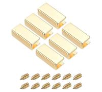 sourcing map Belt Buckle End Tip, 6 Pcs Zinc Alloy Zipper Clip Strap End Caps for Leather Sewing Decoration DIY Accessories (0.95 Inch, Gold Tone)