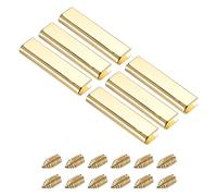 sourcing map Belt Buckle End Tip, 6 Pcs Zinc Alloy Zipper Clip Strap End Caps for Leather Sewing Decoration DIY Accessories (1.53 Inch, Gold Tone)