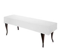 sourcing map Bench Cushion Cover Stretch Jacquard Checkered Dining Bench Cover Anti Dust Washable Bench Seat Protector Cover for Bedroom, Living Room, Kitchen, White