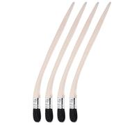 sourcing map Bent Radiator Paint Brush 16" Length 1" Width Bristle with Long Wood Handle for Wall Treatment Black 4Pcs