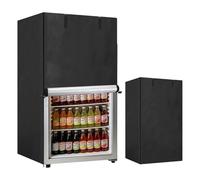 sourcing map Beverage Refrigerator Cover (23" x 23" x 56") - Oxford Waterproof Dustproof Refrigerator Protection Covers Freezer Protector for Upright Freezers, Black
