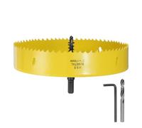 sourcing map Bi-Metal Hole Saw Kit 178mm / 7" Dia M42 High-Speed Steel Hole Saw Drill Bit Cutter with 3/8" Hex Shank Arbor Center Drill Wrench for Wood Plastic Drywall Plywood